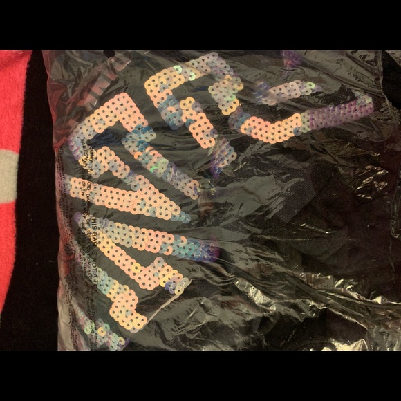 1 vs pink rare sweaters jackets bling Sherpa NWT rare satin - Picture 4 of 10